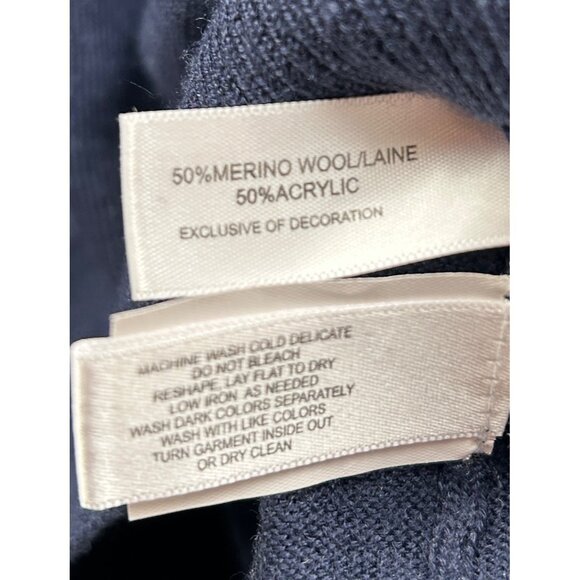 Cutter & Buck Sweater Mens XL Half-Zip Navy Blue Merino Wool Blend Golf Pullover - Picture 5 of 8